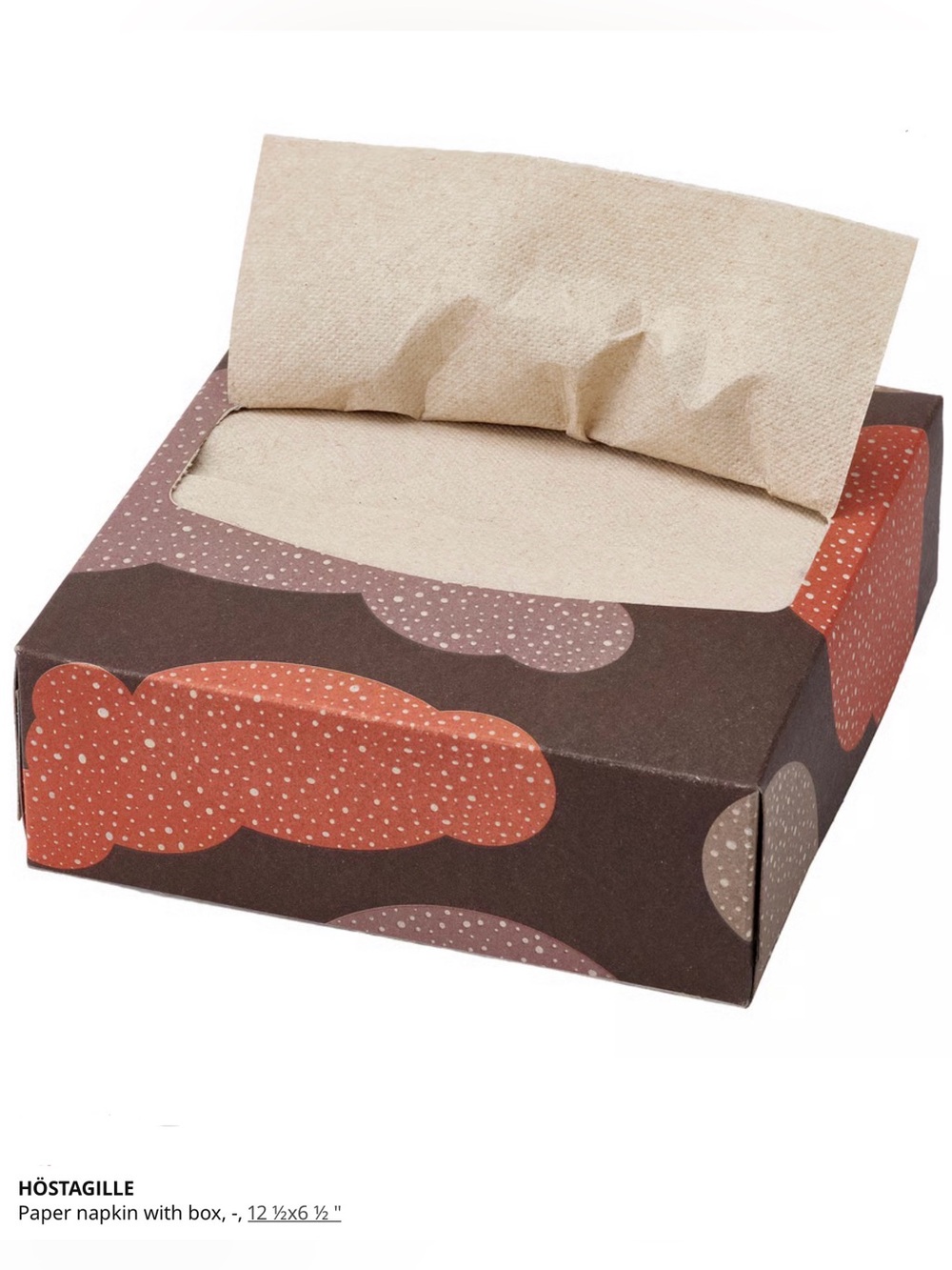 Paper Napkin Box with Brown & Rust Graphic Design- pack of 3
